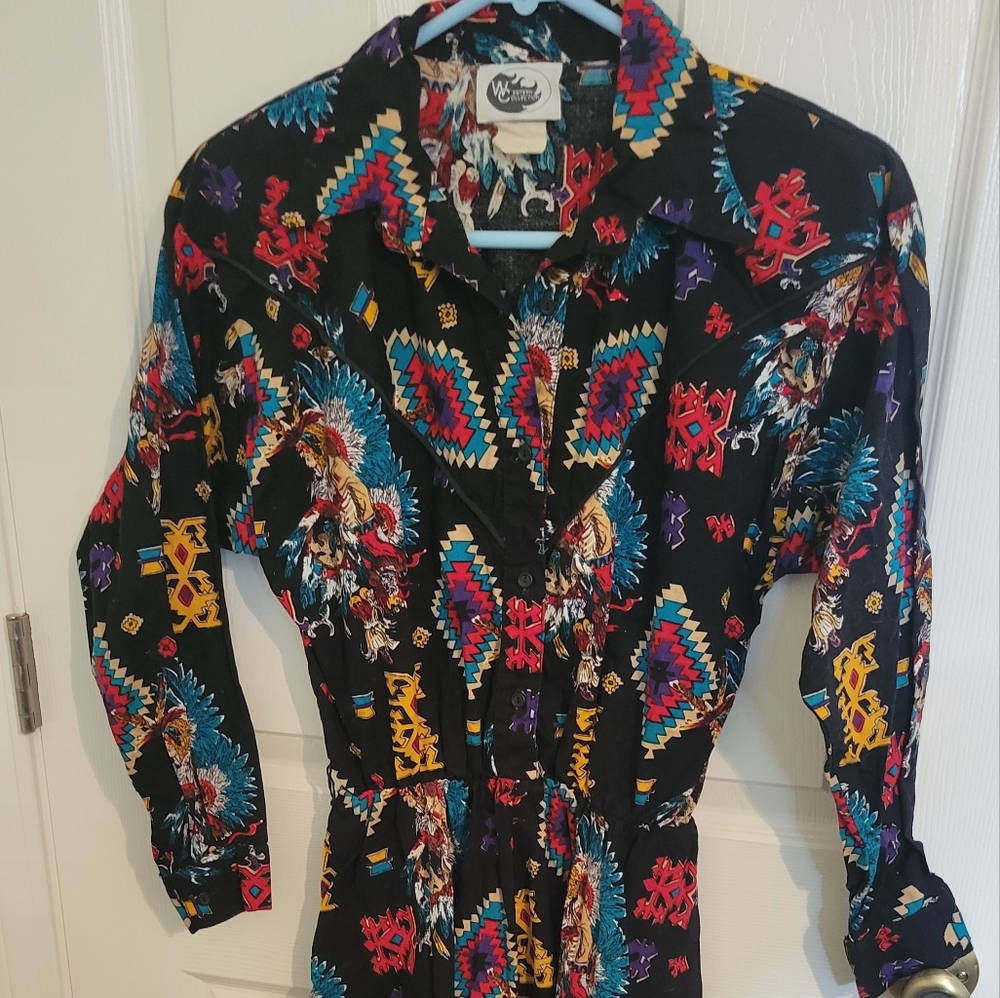 Vintage Western print size 10 dress